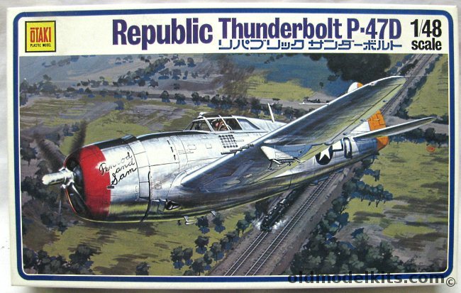 Otaki 1/48 Republic Thunderbolt P-47D - Maj Robert Johnson 62FS 56FG 8th Air Force - RAF 73 Training Group Egypt 1944 - Col. Jack Price (Ace) 8FS 78FG 8th Air Force, OT2-28-400 plastic model kit